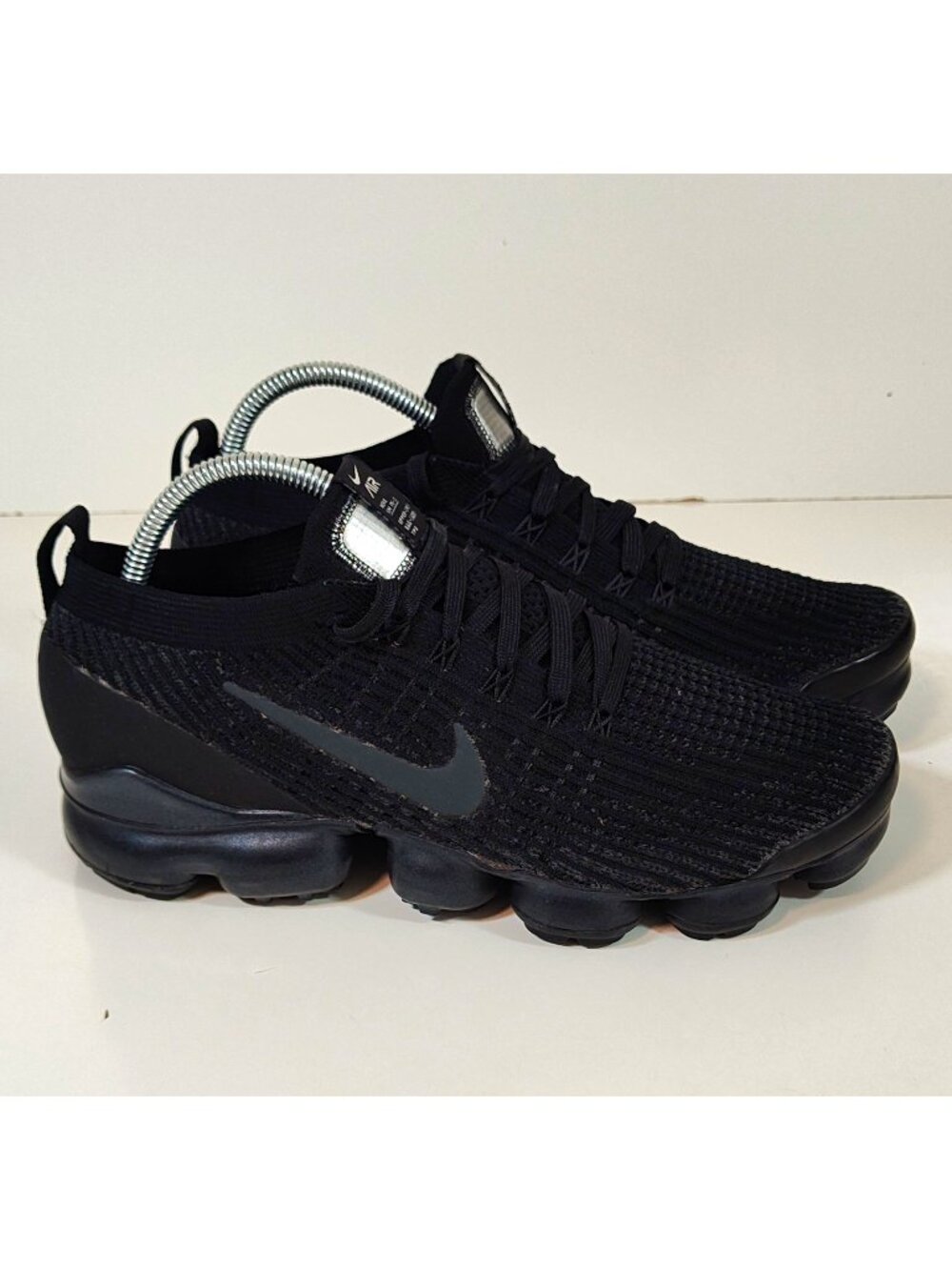 Nike Air VaporMax Flyknit 3 Triple Black Men's 9 Low Top Lace Up AJ6900-004